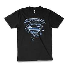 Superman DC Comic Superhero Logo Man Of Steel T-Shirt Unisex Tee Black Size S