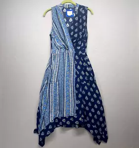 Abito Maeve donna 2 petite blu paisley senza maniche boho tasche foderato boho - Foto 1 di 17