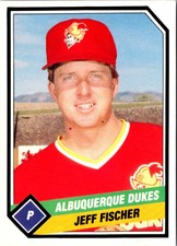1989 TCMA Albuquerque Dukes Jeff Fischer #3 Albuquerque Dukes Baseball Card