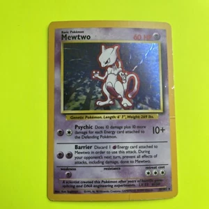 POKEMON Mewtwo 10/102 Base Set, Unlimited Holo, Rare - Picture 1 of 2