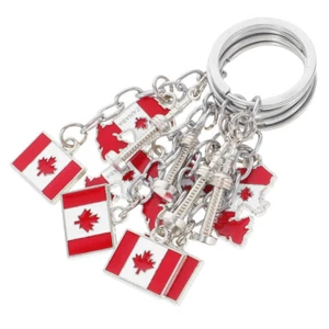 4 Pcs Maple Leaf Keychain Canadian Flag Backpack Decorative Pendants - Picture 1 of 12