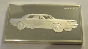 1965 Ford Mustang Sterling Silver Bar - 65.9 Grams Franklin Mint - Picture 1 of 2