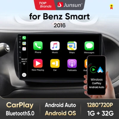 9" Autoradio Bildschirm für Benz Smart Fortwo 453 Carplay Android Auto 1+32 WIFI - Bild 1 von 4