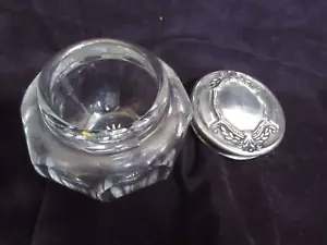 Antik Sterling Silber Webster Company Deckel geschliffen Kristall Deckeldose sehr guter Zustand XJY - Bild 1 von 7