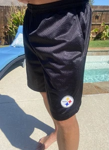 NFL Pittsburgh Steelers Black Mesh Shorts by Reebok M Medium - Picture 1 of 5