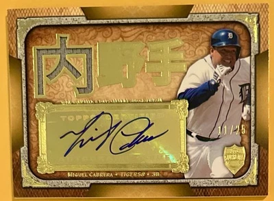 2013 Topps Supreme Autographed SSP /25 Miguel Cabrera KANJI RELIC CARD #SS-MC - Image 1 of 4