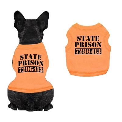 Disfraz de prisionero de perro naranja cárcel preso traje para fiestas de Halloween Foto 1 de 4