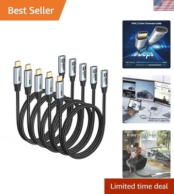 Durable Braided USB C Extension Cable 5-Pack, 6FT with 10Gbps Transfer Rate - Image 1 of 4