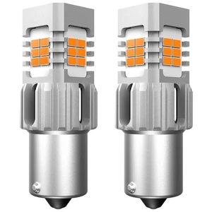 AUXITO LED Front Rear Turn Signal Light Bulbs 1156 7506 BA15S Amber Error Free - Picture 1 of 21