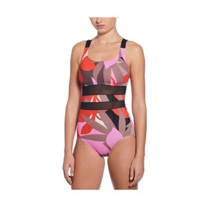 Nike Damen Jungle Floral V-Back Einteiler Badeanzug Gr. Medium Light Crimson NEU - Bild 1 von 11