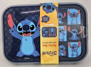 Stitch Bento Box mit Schnappverschlussdeckel und wiederverwendbarem Spork blau - Bild 1 von 3
