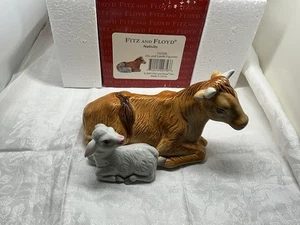 Fitz & Floyd Classic Krippe Ochse & Lamm liegende Figur ~ mit Box ~ 19/208 - Neu - Bild 1 von 8