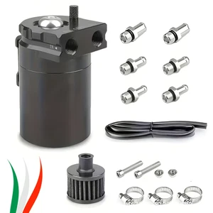 Decanter Vapori Olio Auto Moto 300 ML Universale Oil Catch Can 2 Porte Alluminio - Foto 1 di 9