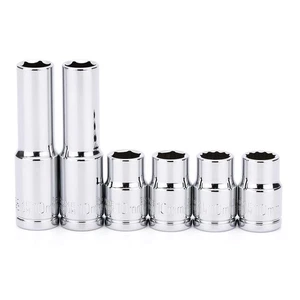 6 Stück 3/8 Zoll Antrieb Schlagschrauber Steckschlüsselsatz, tief & flach, 10 mm, metrisch, 6 Po... - Bild 1 von 6
