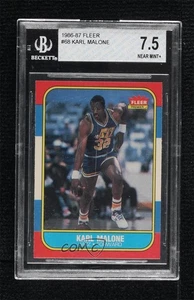 1986-87 Fleer Karl Malone #68 BGS 7.5 Rookie RC HOF - Picture 1 of 3