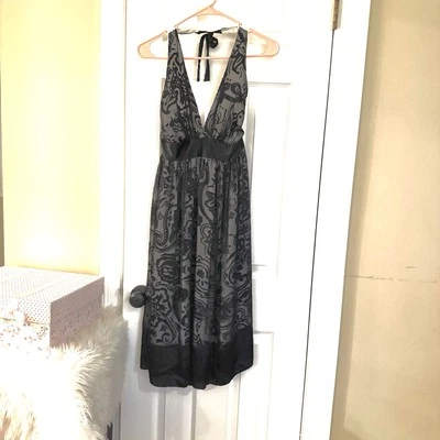 Vestido Arden B Halter Seda Y2K Babydoll Festival Caprichoso Hada Terciopelo Burnout Talla 8 Foto 1 de 4