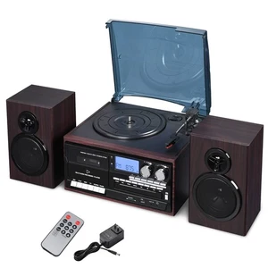 Yescom Vinyl Plattenspieler mit Lautsprecher Turntable Bluetooth Tape Cassette CD - Bild 1 von 12