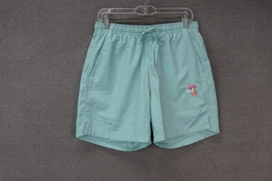 NIKE Swim Trunks Mesh Lining Spellout Swoosh Logo Men's Green Size Medium - Picture 1 of 7