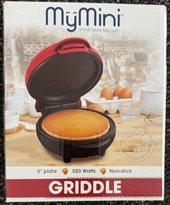 Nostalgia My Mini 5" Grillplatte Eier Burger Pfannkuchen (rot) Antihaft-Oberfläche NEU!!! - Bild 1 von 3