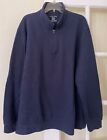 Puritan Men’s 1/4 Zip Navy Blue Cotton Blend Pullover Sweatshirt Size 2XL 50/52