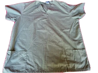 Medgear V-Neck Scrub Top Solid Basil Green Size XL Style 1002 - Image 1 of 3