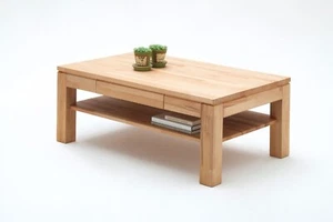 Couchtisch Wohnzimmertisch Kernbuche-massiv Schublade rechteckig geölt 115 cm - Bild 1 von 8