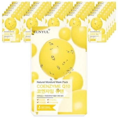 EUNYUL COENZYME Q10 Natural Moisture Face Mask Pack 50 Sheets Korean SkinCare - Image 1 of 4
