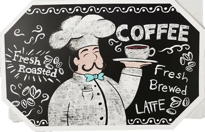 4 pc of Same Vinyl Kitchen Non Clear Placemats(18"x12") FAT CHEF WITH COFFEE,BH  - Image 1 of 4