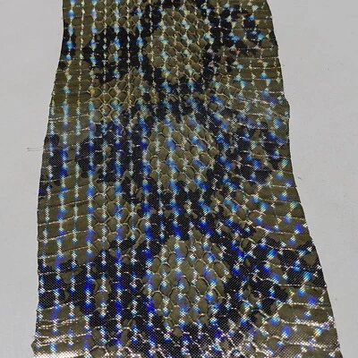 Python Print Showgirl Elaphe Snake Skin Snakeskin Metallic Dots Army Green - Image 1 of 3