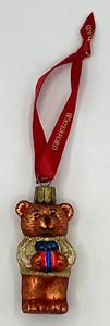 Waterford Holiday Heirlooms Teddy Bear 2.5" Glass Christmas Ornament with Ribbon - Picture 1 of 5