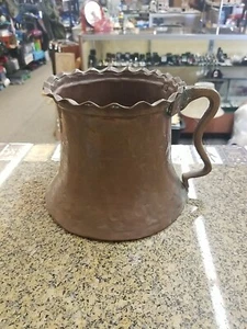 Mid 19th Century Copper Pot Antique Cup 6" Large Ribbed Goblet  - Picture 1 of 14