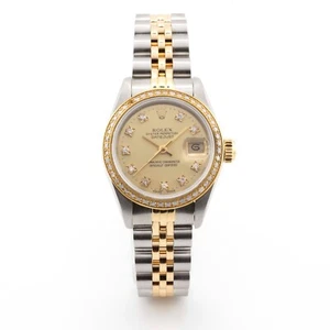 Womens Rolex 26MM Datejust SS/Yellow Gold Jubilee 1.5 CTW Diamonds Bezel Watch - Picture 1 of 4