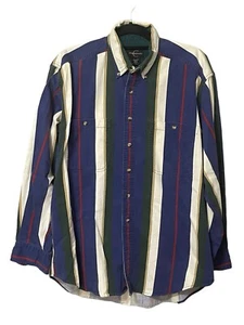 Consensus Classics Shirt Mens Large Casual Button Up Striped-Vintage - Picture 1 of 7