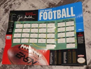 John Madden Football Super Nintendo SNES Authentic Poster Insert ELA-SNS-JM-US - Picture 1 of 3