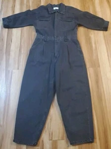 Free People We The Free Marci Women’s Large Coverall Jumpsuit Black Denim Jeans - Picture 1 of 14