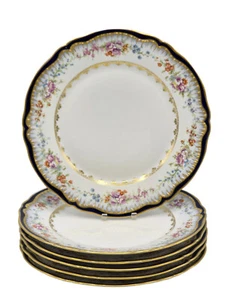 SET of 6 ANTIQUE 19c FLORAL GILDED THEODORE HAVILAND LIMOGES DINNER PLATE 9 5/8" - Picture 1 of 19