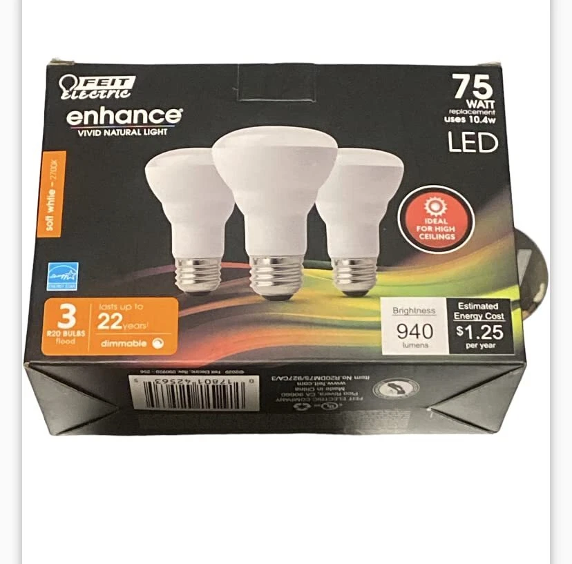 Feit Electric 42563 - R20DM75/927CA/3 (3-PACK) R20 Flood LED Light Bulb - Image 1 of 1