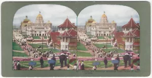 Edificios de Ceilán y Brasil en la Feria Mundial de San Luis de 1904 Ingersoll Stereoview - Imagen 1 de 2