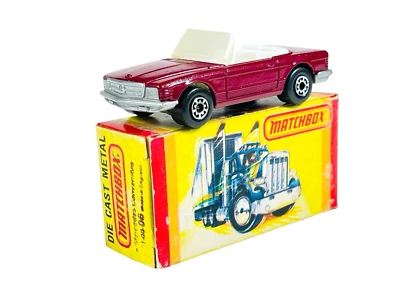 Matchbox Lesney Superfast MB6 Maroon Mercedes Convertible w/Yellow Picture Box - Image 1 of 4