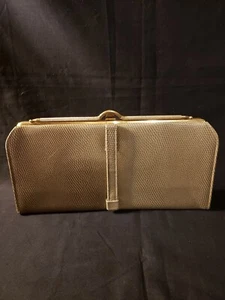 Vintage L AND M Taupe Colored Simulated Snake Skin Clutch Purse Unique Vintage - Picture 1 of 12