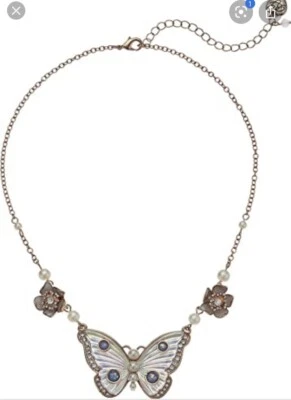 $52  Betsey Johnson Rose Gold FLUTTERBYE BUTTERFLY PENDANT K1Ce - Image 1 of 4