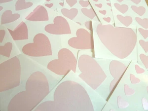 Adesivi, etichette, cuori adesivi a forma di cuore color rosa pallido dimensioni miste - Foto 1 di 1