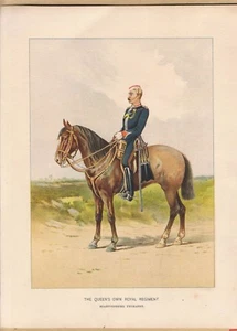 Lithograph PRINT THE QUEENS OWN ROYAL REGIMENT STAFFORDSHIRE YEOMANRY 1890 - Foto 1 di 1