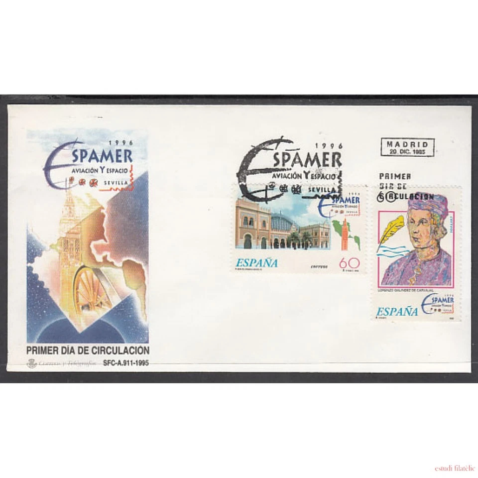 España Spain Emisión Conjunta 1996 Espamer 96 España Dominicana Aviación y E - Imagen 1 de 1