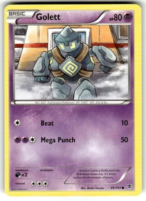 Pokémon TCG Golett 45/101 Common NM - Image 1 of 2