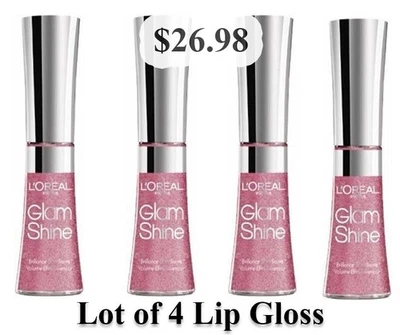 LOT OF 4 Loreal Glam Shine Diamond Lip Gloss - 11 Rose Crystal - NEW - Image 1 of 3