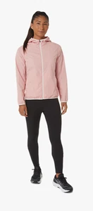 Asics Womens Packable Windbreaker Full Zip Hoodie Jacket Navy Lightweight Medium - Picture 1 of 17