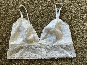 Maidenform Spitzen-Bralette groß weiß gebraucht, in einwandfreiem Zustand ungepolstert - Bild 1 von 12