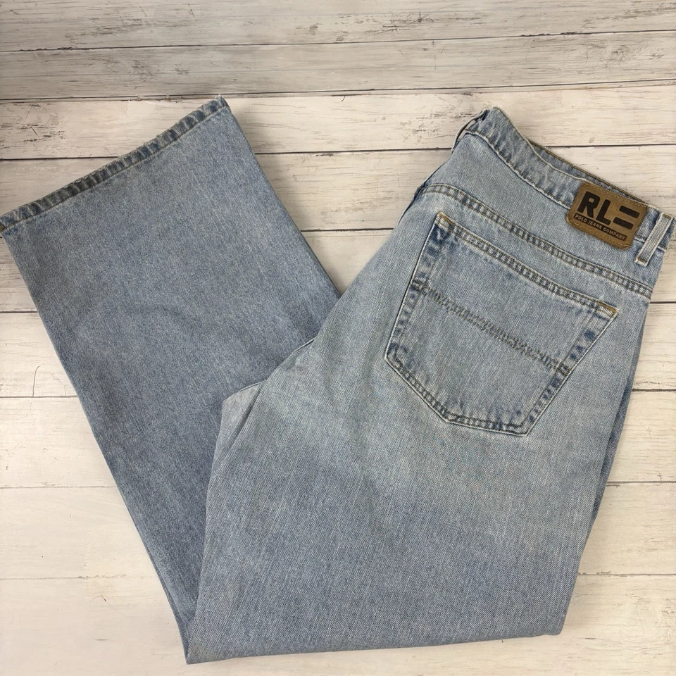 Ralph Lauren Polo Mens Jeans Skater Vtg 90s Signature Banner 38x30 100% Cotton - Image 1 of 4