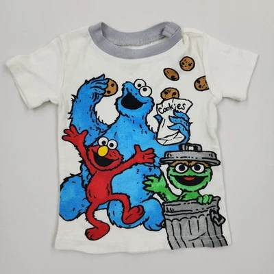 Camiseta Camisa Sesame Street Little Grouch Oscar Cookie Monster Niño Pequeño Talla 2T Foto 1 de 4